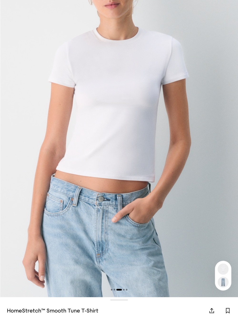 Aritzia White Smooth Tune Short Sleeve T-Shirt